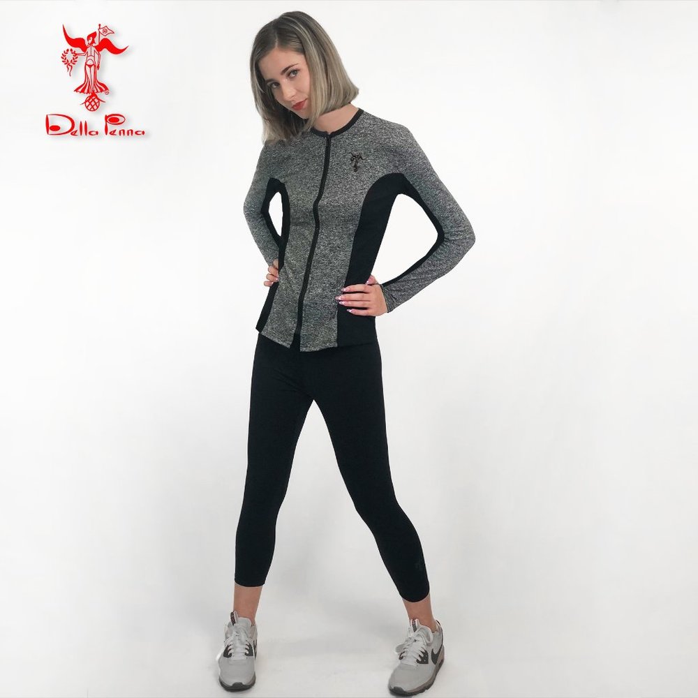 Della Penna Women's Heather Front Zipper Jacket